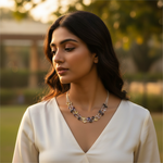 Load image into Gallery viewer, 925 Silver Gemstone Station Necklace for Women | Daily Wear