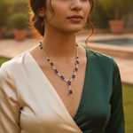 Load image into Gallery viewer, 925 Silver Amethyst Necklace for Women | Teardrop Gemstone Jewelry