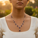 Load image into Gallery viewer, 925 Silver Amethyst Necklace for Women | Teardrop Gemstone Jewelry