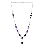 Load image into Gallery viewer, 925 Silver Amethyst Necklace for Women | Teardrop Gemstone Jewelry