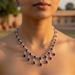 Load image into Gallery viewer, 925 Silver Garnet Gemstone Necklace for Women | Statement Jewelry