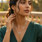 Load image into Gallery viewer, Silver Citrine Teardrop Dangle Necklace for Women | Gift Jewelry