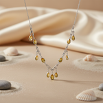 Load image into Gallery viewer, Silver Citrine Teardrop Dangle Necklace for Women | Gift Jewelry