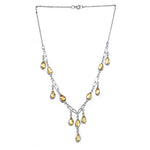 Load image into Gallery viewer, Silver Citrine Teardrop Dangle Necklace for Women | Gift Jewelry