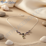 Load image into Gallery viewer, 925 Silver Amethyst & Peridot Necklace for Women | Gemstone Jewelry