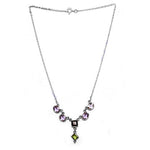 Load image into Gallery viewer, 925 Silver Amethyst & Peridot Necklace for Women | Gemstone Jewelry