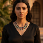 Load image into Gallery viewer, Silver Gemstone Necklace | Multi-Stone Choker for Women