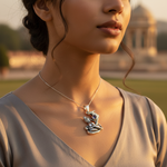 Load image into Gallery viewer, 925 Sterling Silver Dragon Pendant with Blue Gemstone for Women