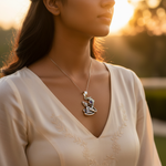 Load image into Gallery viewer, 925 Sterling Silver Dragon Pendant with Blue Gemstone for Women