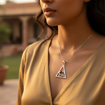 Load image into Gallery viewer, 925 Silver Triangle Pendant with Gemstone | Unique Jewelry Gift