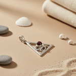 Load image into Gallery viewer, 925 Silver Triangle Pendant with Gemstone | Unique Jewelry Gift