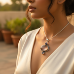 Load image into Gallery viewer, Colgante de cuarzo ahumado en plata 925 para mujer | Joyería con piedras preciosas