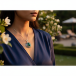 Load image into Gallery viewer, 925 Silver Green Gemstone Pendant Necklace for Women
