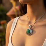 Load image into Gallery viewer, 925 Silver Green Gemstone Pendant Necklace | Women's Jewelry Gift