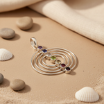 Load image into Gallery viewer, 925 Sterling Silver Chakra Pendant Necklace | Gemstone Jewelry