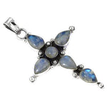 Load image into Gallery viewer, 925 Silver Moonstone Cross Pendant for Women | Gemstone Jewelry