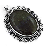 Load image into Gallery viewer, 925 Silver Labradorite Pendant | Oval Stone | Women's Jewelry