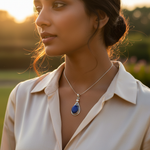 将图像加载到图库查看器中, 925 Silver Lapis Lazuli Pendant for Women | Blue Gemstone Jewelry