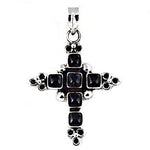 Load image into Gallery viewer, 925 Silver Onyx Cross Pendant for Women | Gemstone Jewelry