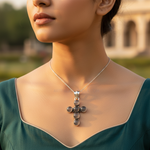 Load image into Gallery viewer, 925 Silver Smoky Quartz Cross Pendant | Women's Gift