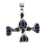 Load image into Gallery viewer, 925 Silver Lapis Lazuli Cross Pendant for Women | Gemstone Jewelry
