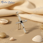 Load image into Gallery viewer, Collar con colgante de cruz de perla de plata para mujer | Joyería de regalo