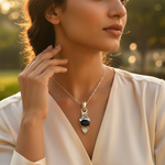 Load image into Gallery viewer, 925 Silver Black Onyx Pendant for Women | Gemstone Jewelry Gift