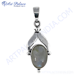 Load image into Gallery viewer, 925 sterling silver moonstone pendant, oval gemstone, silver necklace pendant, women's jewelry, elegant pendant