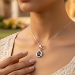 将图像加载到图库查看器中, 925 Silver Oval Garnet Pendant for Women | Gemstone Jewelry