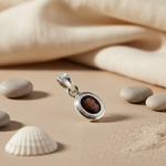 将图像加载到图库查看器中, 925 Silver Oval Garnet Pendant for Women | Gemstone Jewelry