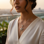 Load image into Gallery viewer, Colgante de estrella de plata 925 con piedra preciosa para mujer