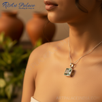 Load image into Gallery viewer, 925 Silver Green Amethyst Pendant | Square Cut | For Women