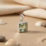 Load image into Gallery viewer, 925 Silver Green Amethyst Pendant | Square Cut | For Women