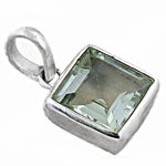 Load image into Gallery viewer, 925 Silver Green Amethyst Pendant | Square Cut | For Women