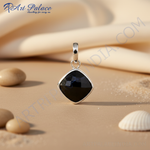 Load image into Gallery viewer, 925 Silver Black Onyx Cushion Cut Pendant | Women's Jewelry