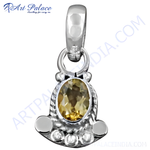 Load image into Gallery viewer, 925 sterling silver citrine pendant, featuring an oval-cut yellow gemstone, perfect for necklace.