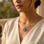 Load image into Gallery viewer, Colgante de cuarzo ahumado en plata 925 para mujer | Regalo para uso diario