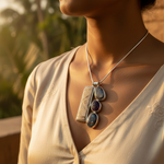 Load image into Gallery viewer, Silver Pendant with Stone Inlay for Women | Unique Jewelry Gift