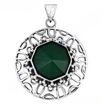 Load image into Gallery viewer, 925 Silver Green Gemstone Pendant Necklace for Women