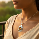 Load image into Gallery viewer, 925 Silver Agate Stone Pendant | Women's Oval Jewelry Gift