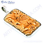 Load image into Gallery viewer, 925 sterling silver carved fish pendant with intricate details on a white background