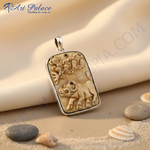 Load image into Gallery viewer, Colgante de buey tallado en plata | Joyería de animales | Regalo para ella