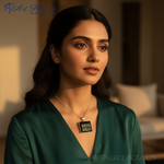 Load image into Gallery viewer, Colgante cuadrado de ónix negro en plata 925 | Joyería de moda para mujer