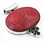 Load image into Gallery viewer, Silver Coral Pendant Necklace with Garnet Accents | Women's Jewelry