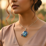 Load image into Gallery viewer, Colgante de concha de abulón en plata 925 con amatista | Joyería para mujer