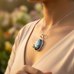 Load image into Gallery viewer, 925 Silver Abalone Shell Pendant with Amethyst Stone | Women's Jewelry