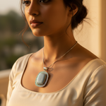 Load image into Gallery viewer, 925 Silver Blue Lace Agate Pendant | Oval Gemstone Jewelry