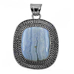 Load image into Gallery viewer, 925 Silver Blue Lace Agate Pendant | Oval Gemstone Jewelry
