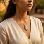 Load image into Gallery viewer, 925 Silver Prehnite Pendant for Women | Gemstone Jewelry