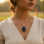 Load image into Gallery viewer, 925 Silver Black Onyx Pendant for Women | Gemstone Jewelry